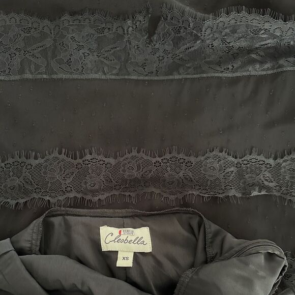 CLEOBELLA Dress Black Haven Lace & Swiss Dot Midi Dress Size XS • FLAWED - Picture 15 of 16